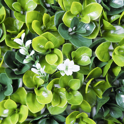 Boxwood Panel Artificial Plant Wall Green Flower Grass Backdrop For Indoor Decoration